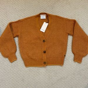 Bell-sleeve knit jacket